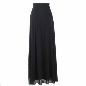 Tadashi Sz P Black Long Sheer Mesh Over Split Skirt Maxi Skirt